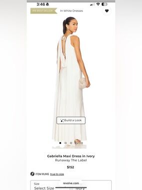 Runaway The Label Gabriella Ivory Backless Maxi Dress